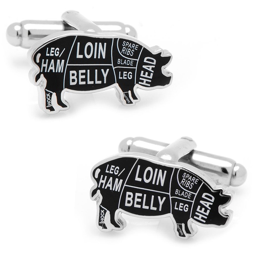 [CU.CUFF.0027332] Pork Butcher Cuts Cufflinks