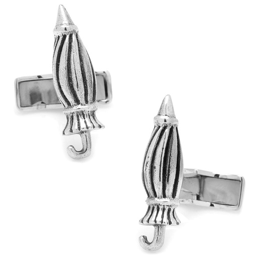 [CU.CUFF.0027371] When It Rains It Pours Sterling Umbrella Cufflinks