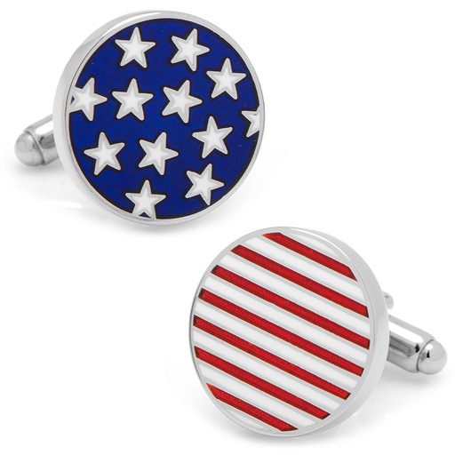 [CU.CUFF.0027386] Stars & Stripes American Flag Cufflinks