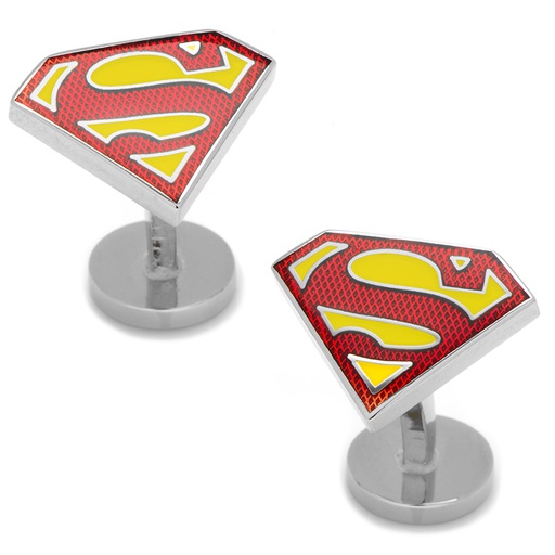 [CU.CUFF.0027436] Textured Superman Shield Cufflinks