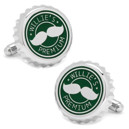 [CU.CUFF.0027451] Green Bottle Cap Cufflinks
