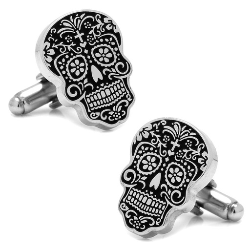 [CU.CUFF.0027542] Silver Day Of The Dead Cufflinks