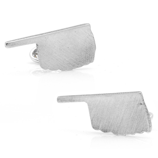 [CU.CUFF.0027655] Pewter Oklahoma Cufflinks