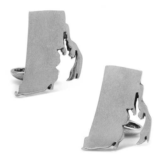 [CU.CUFF.0027663] Pewter Rhode Island Cufflinks