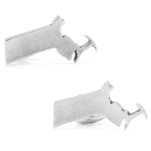 [CU.CUFF.0027668] Pewter Massachusetts Cufflinks
