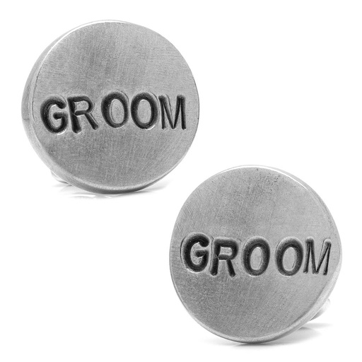 [CU.CUFF.0027676] Pewter Groom Cufflinks