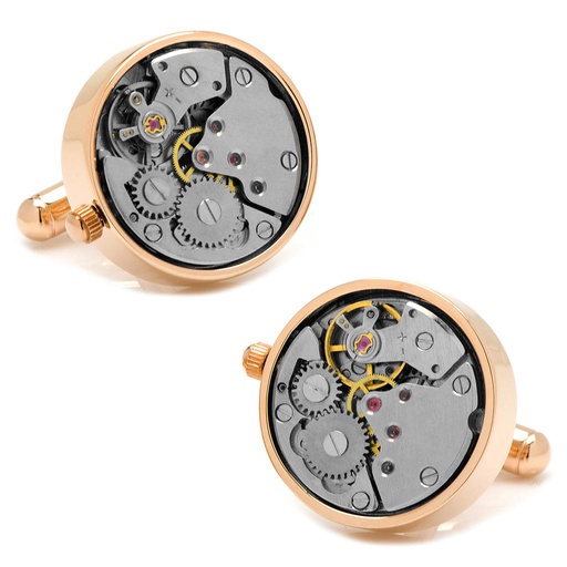 [CU.CUFF.0027778] Rose Gold Watch Movement Cufflinks