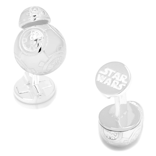 [CU.CUFF.0027866] Sterling Silver 3d Bb-8 Cufflinks