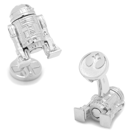 [CU.CUFF.0027868] Sterling Silver 3d R2d2 Cufflinks