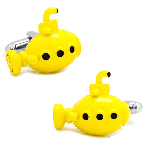[CU.CUFF.0027935] 3d Yellow Submarine Cufflinks