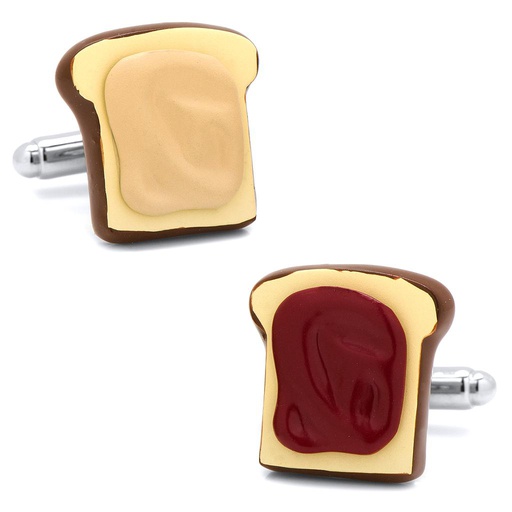 [CU.CUFF.0027939] 3d Peanut Butter &amp; Jelly Cufflinks