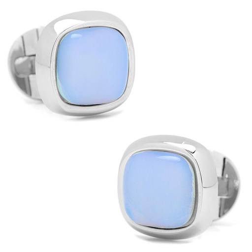 [CU.CUFF.0027950] Stainless Steel Opal Cushion Cufflinks