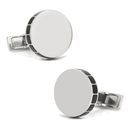 [CU.CUFF.0028085] Stainless Steel Onyx Mosaic Engravable Cufflinks