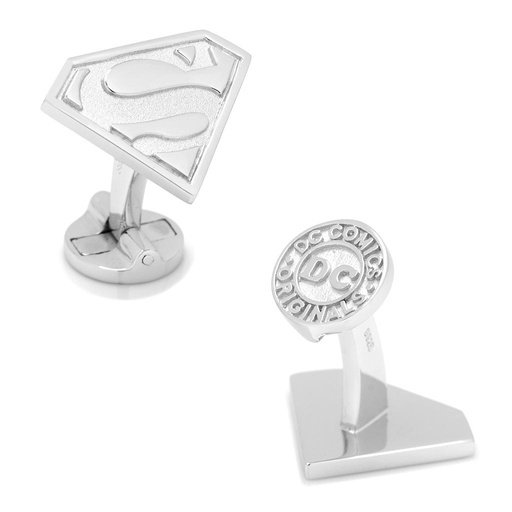 [CU.CUFF.0028191] Sterling Silver Superman Shield Cufflinks