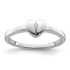 [QU.FASH.028253] Silver Heart Ring W/ Cz