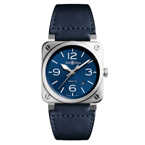 [BE.WATC.0028278] Bell &amp; Ross Br0392 Blue Steel On Strap