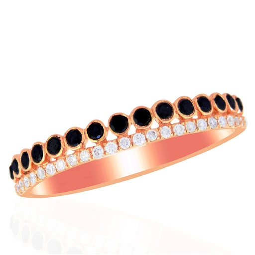 [LA.ACCE.0028294] 14k Rose Gold Diamond &amp; Brown Diamond Ring