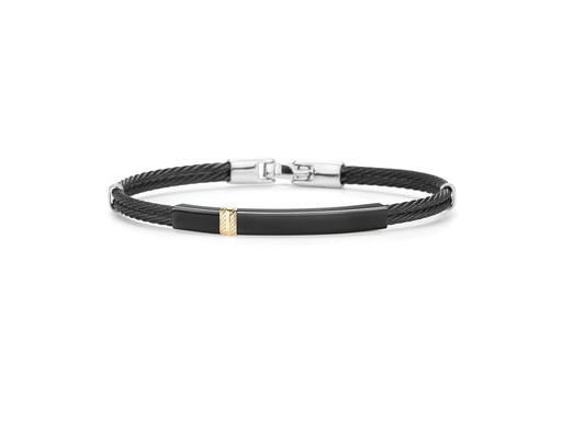 [AL.FASH.0049520] Men's Black Cable 18k Yellow Gold & Stainless Steel