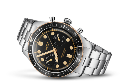 [OR.WATC.0049607] Oris Diver 65 Chrono Steel Bronze Top Ring On Bracelet