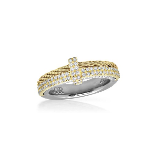 Yellow Cable Petite Opulence Ring With 18k Yellow Gold &amp; Diamonds