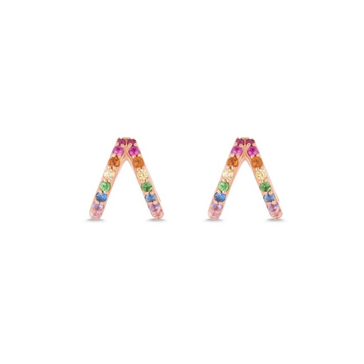 14k Rainbow Split Huggies