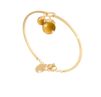 [TE.FASH.0050262] Hollywood Stone 2 Yellow Bead Bangle Bracelet