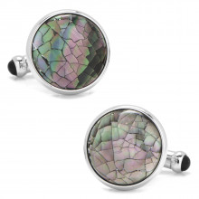 [CU.CUFF.0050421] Mosaic Smoke Mother Of Pearl Cufflinks