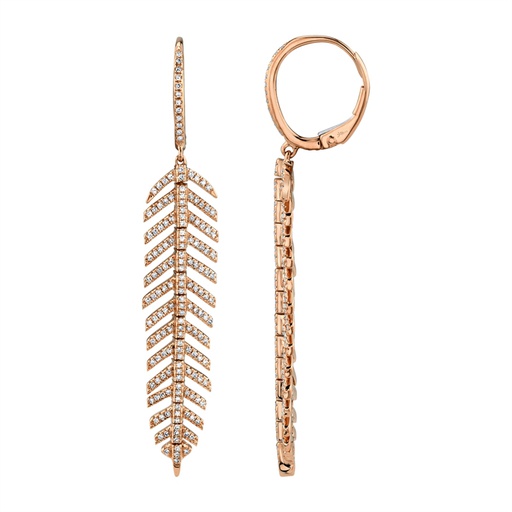 0.60ct 14k Diamond Feather Earring