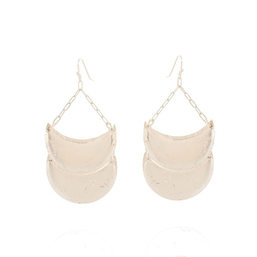 [EV.FASH.0051098] Double Crescent Earrings - Silver