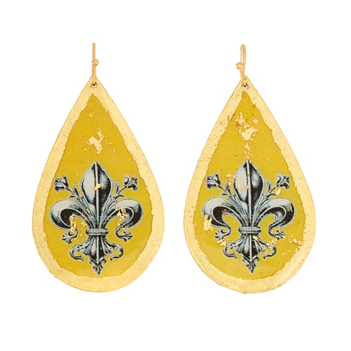 [EV.FASH.0051099] Fleur De Lys Teardrop Earrings