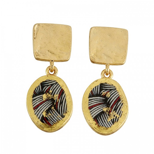 [EV.FASH.0051275] Braided Double Drop Earrings