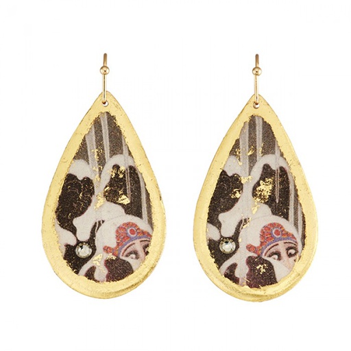 [EV.FASH.0051432] Erté Love's Captive Medium Teardrop Earrings