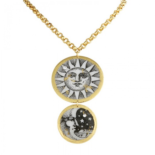 [EV.FASH.0051464] Sun &amp; Moon Double Disc Necklace