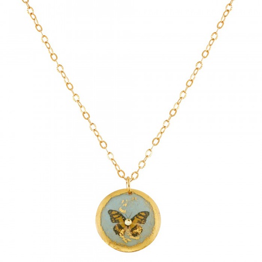 [EV.FASH.0051625] Brown & Blue Butterfly Mini Pendant