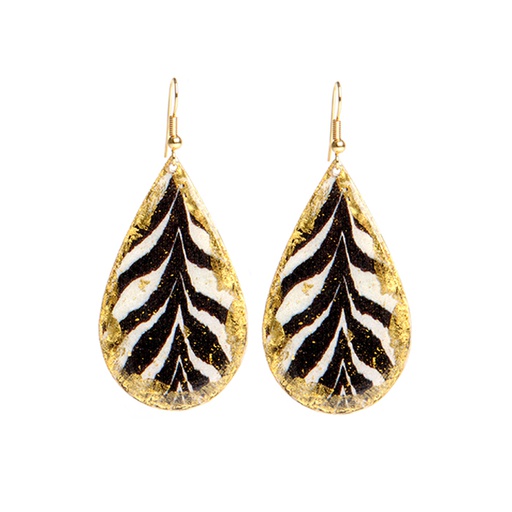 [EV.FASH.0051740] Zebra Teardrop Earrings