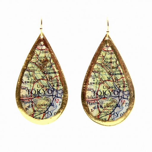 [EV.FASH.0051842] Tokyo Map Teardrop Earrings