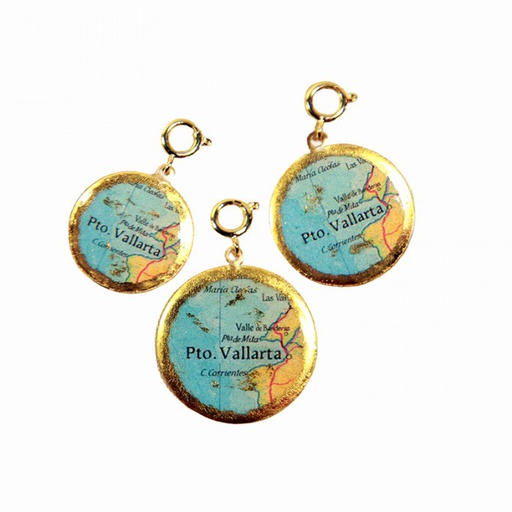 [EV.FASH.0051848] Puerto Vallarta Map Charm