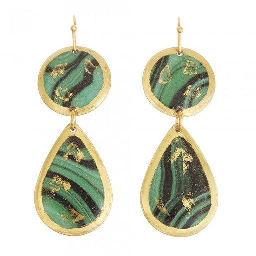 [EV.FASH.0052093] Malachite Mini Teardrop Earrings