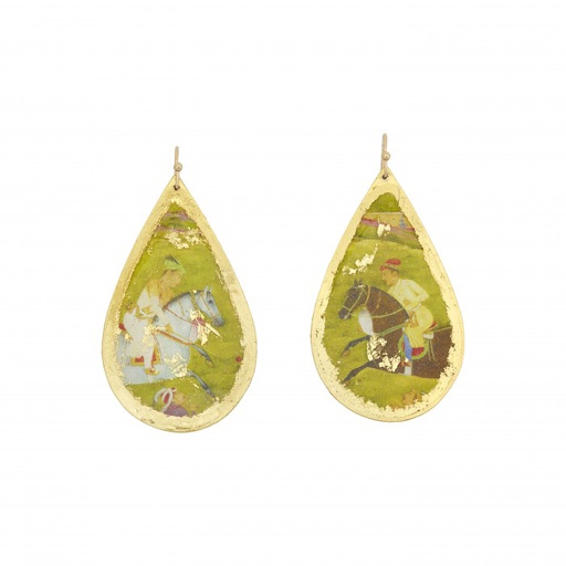[EV.FASH.0052734] Indian Polo Teardrop Earrings