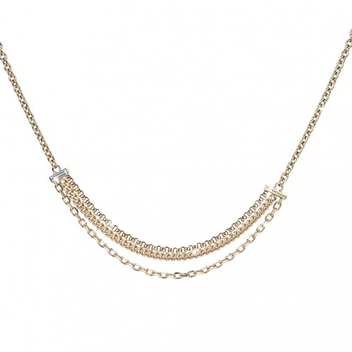 [TE.FASH.0052811] Tokyo Choker Necklace With Chains &amp; Crystal