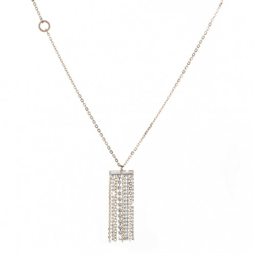 [TE.FASH.0052812] Tokyo Necklace With Hanging Chains &amp; Crystals