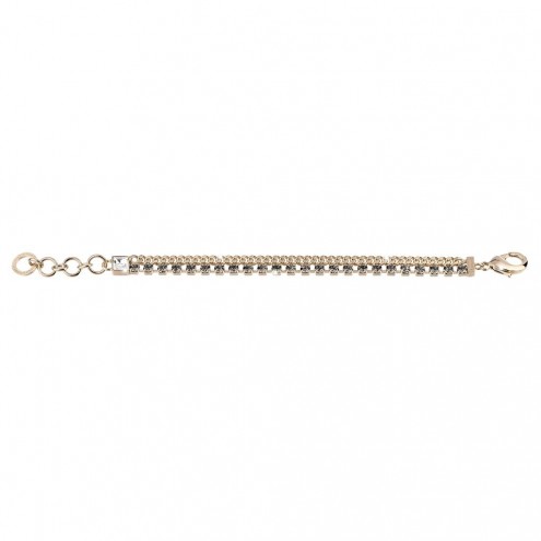 [TE.FASH.0052814] Tokyo 2 Row Bracelet With Chains &amp; Crystals