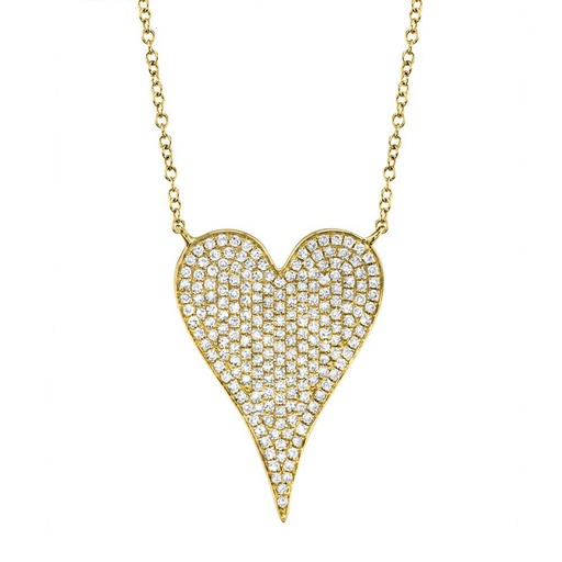 Medium Diamond Pave Heart Necklace