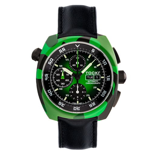[TO.WATC.0053061] Tockr Green Camo Hydrodipped On Black Strap
