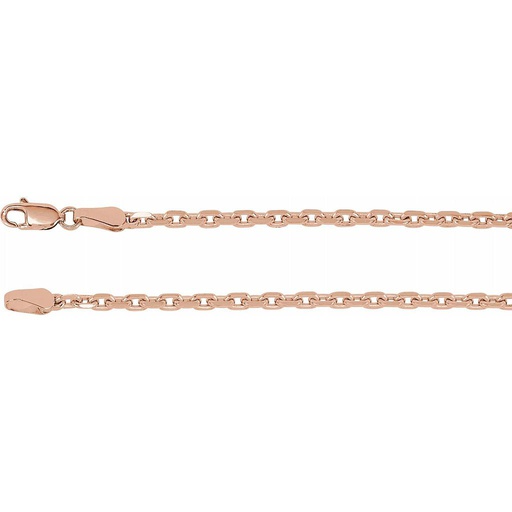 [ST.GOLD.0053073] 14k Rose 2.5 Mm Diamond-Cut Cable Chain