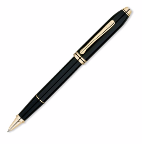 [QU.WRIT.0053180] Townsend Black Lacquer With Gold Selectip Rolling Ball Pen