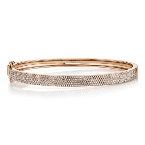 [SH.DIAM.0053285] 14k Rose Gold 5 Row Pave Diamond Bangle