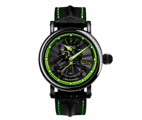 [CH.WATC.0053343] Open Gear Retrograde Seconds Green