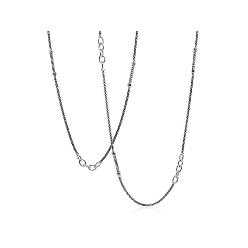[AL.FASH.0053546] Black & Grey Chain Reaction Necklace