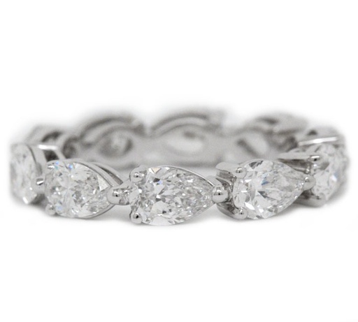 [NO.WEDD.0053582] Platinum Pear Shaped Diamond Eternity Band
